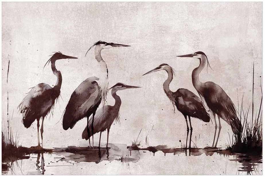 Artgeist Plakatas - Herons Painted in Ink