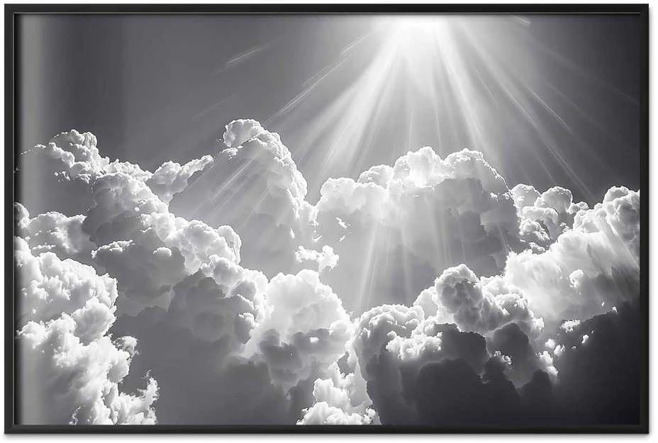 Artgeist Plakatas - Hope in the Clouds: Inspiring Sun Rays – Awaken Emotions