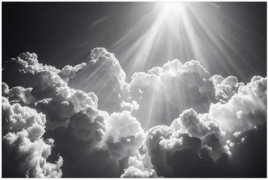 Artgeist Plakatas - Hope in the Clouds: Inspiring Sun Rays – Awaken Emotions