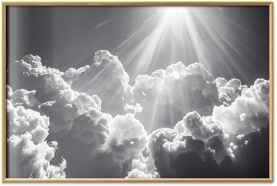 Artgeist Plakatas - Hope in the Clouds: Inspiring Sun Rays – Awaken Emotions
