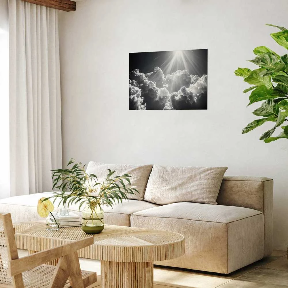 Artgeist Plakatas - Hope in the Clouds: Inspiring Sun Rays – Awaken Emotions