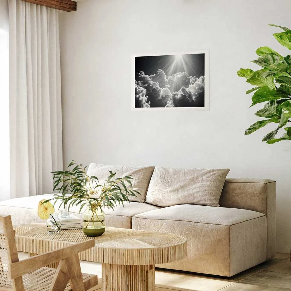 Artgeist Plakatas - Hope in the Clouds: Inspiring Sun Rays – Awaken Emotions