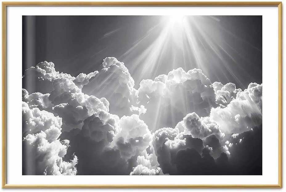 Artgeist Plakatas - Hope in the Clouds: Inspiring Sun Rays – Awaken Emotions