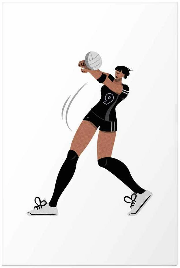 Artgeist Plakatas - Illustration - Female Volleyball Team Player