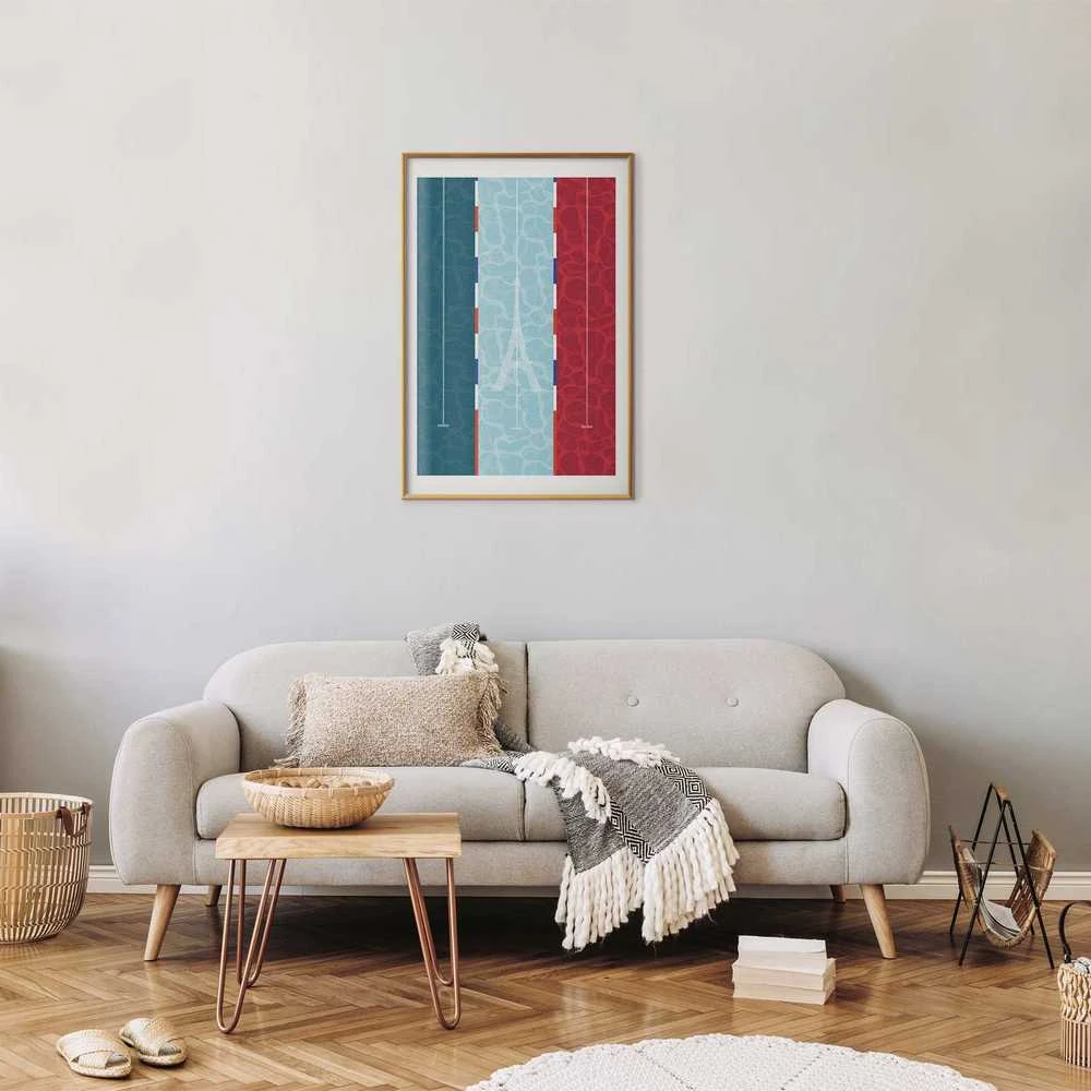 Artgeist Plakatas - Illustration of a Pool Against the French Flag