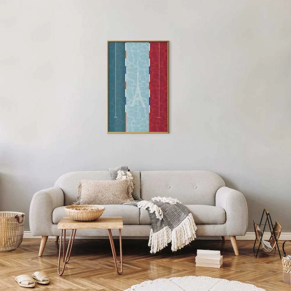 Artgeist Plakatas - Illustration of a Pool Against the French Flag