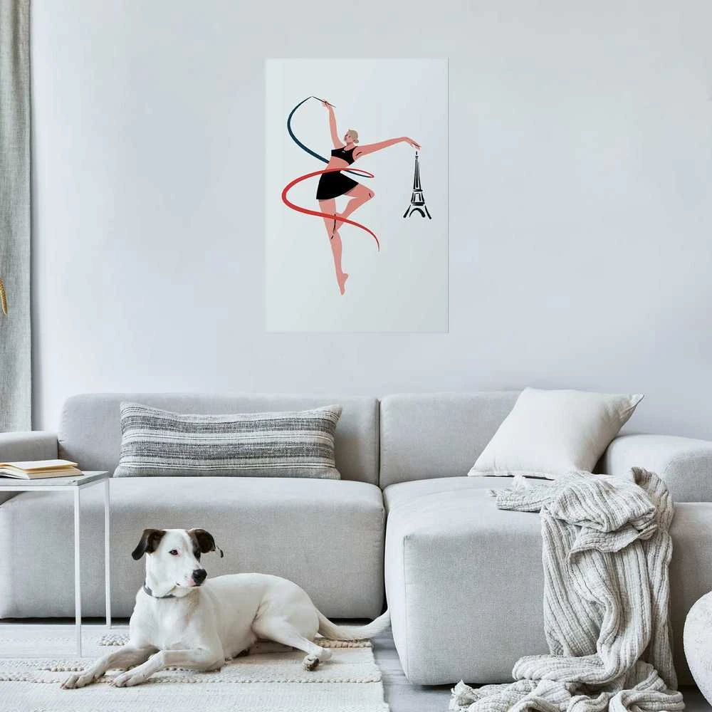 Artgeist Plakatas - Illustration of a Woman with a Ribbon - Artistic Gymnastics