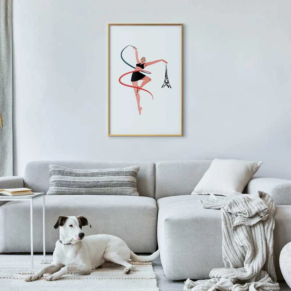 Artgeist Plakatas - Illustration of a Woman with a Ribbon - Artistic Gymnastics