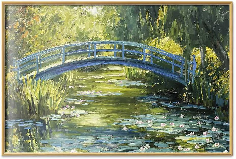 Artgeist Plakatas - Impressionist bridge - painting of a bridge against a picturesque background