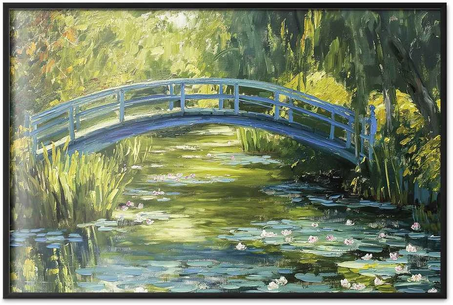Artgeist Plakatas - Impressionist bridge - painting of a bridge against a picturesque background