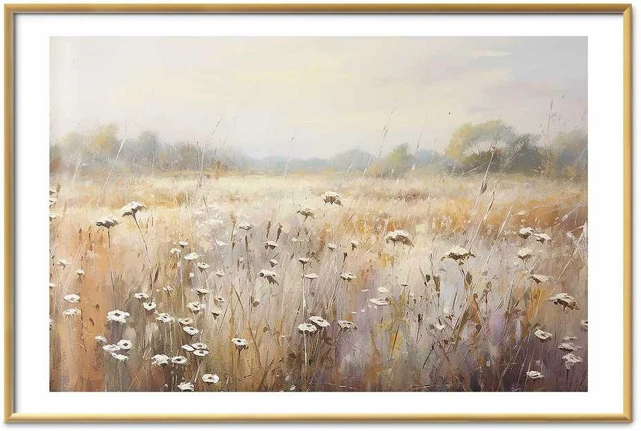 Artgeist Plakatas - Impressionist meadow – field landscape in a pastel colour palette