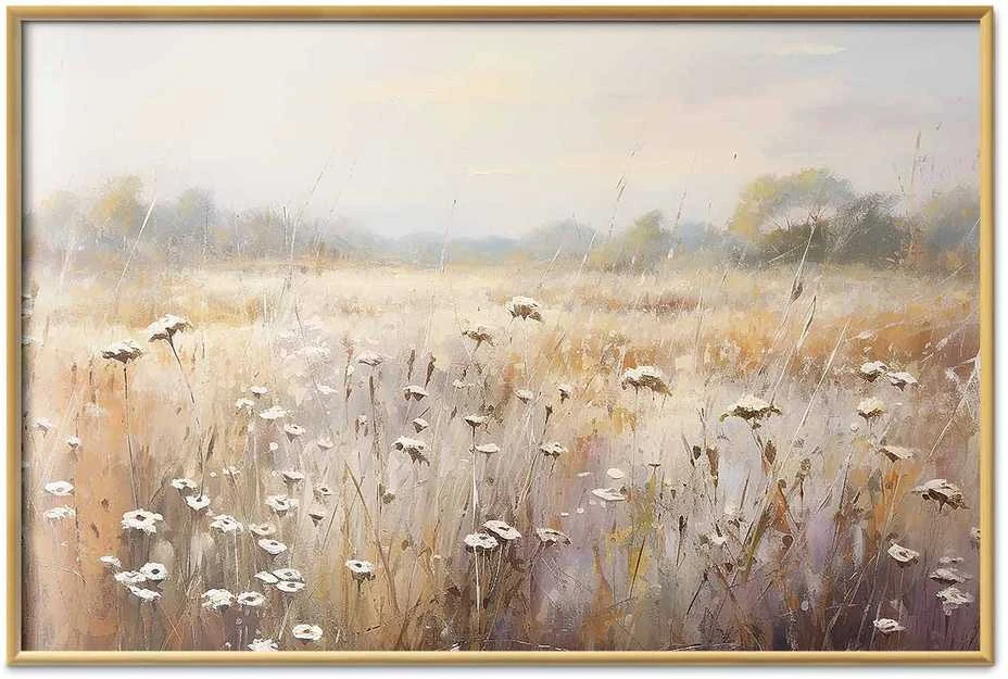 Artgeist Plakatas - Impressionist meadow – field landscape in a pastel colour palette