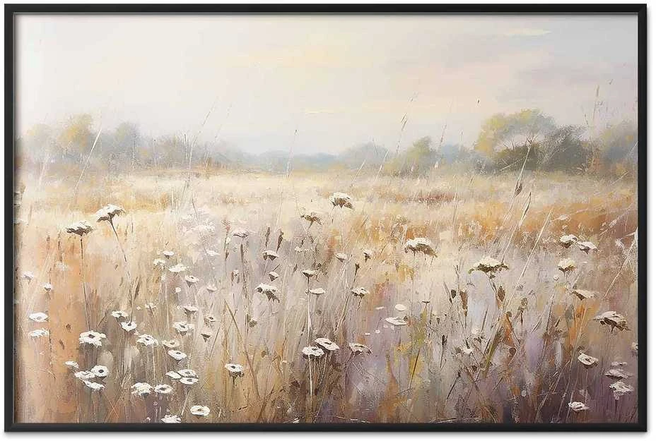 Artgeist Plakatas - Impressionist meadow – field landscape in a pastel colour palette
