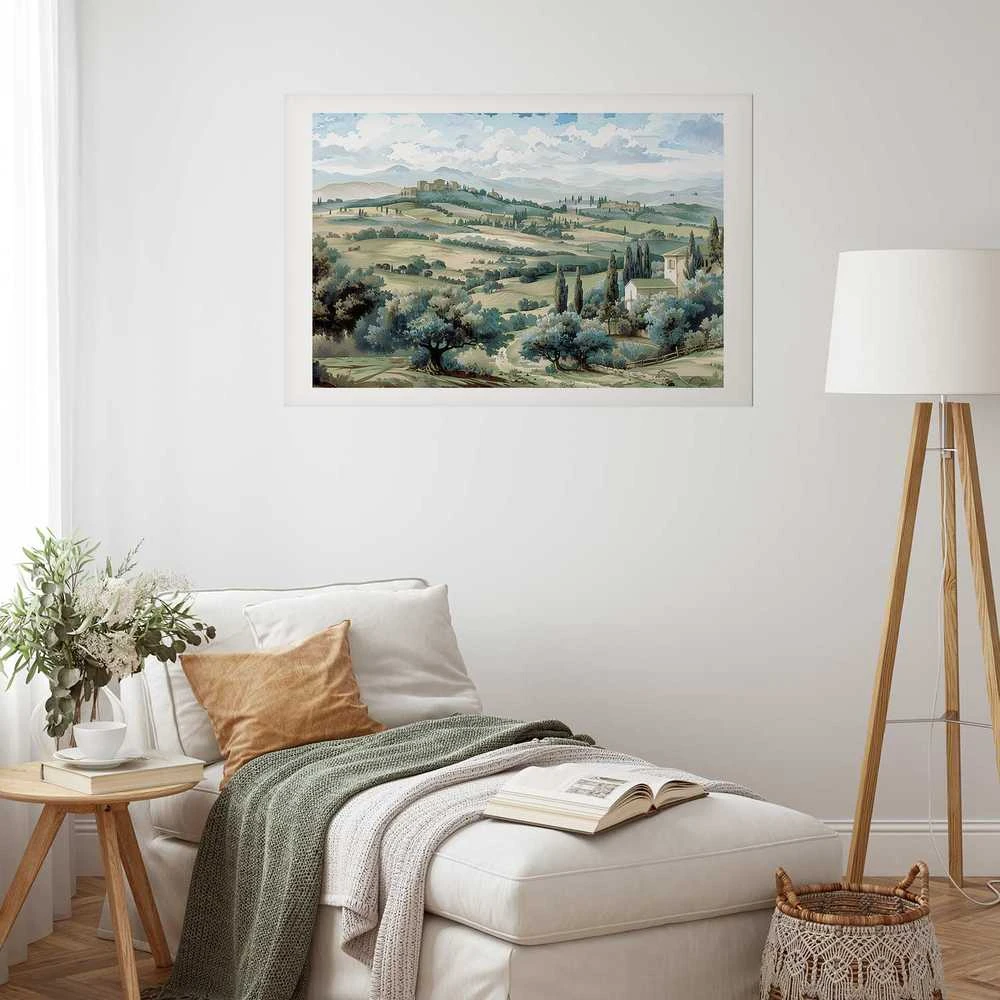 Artgeist Plakatas - Landscape with Sunny Žalias Fields