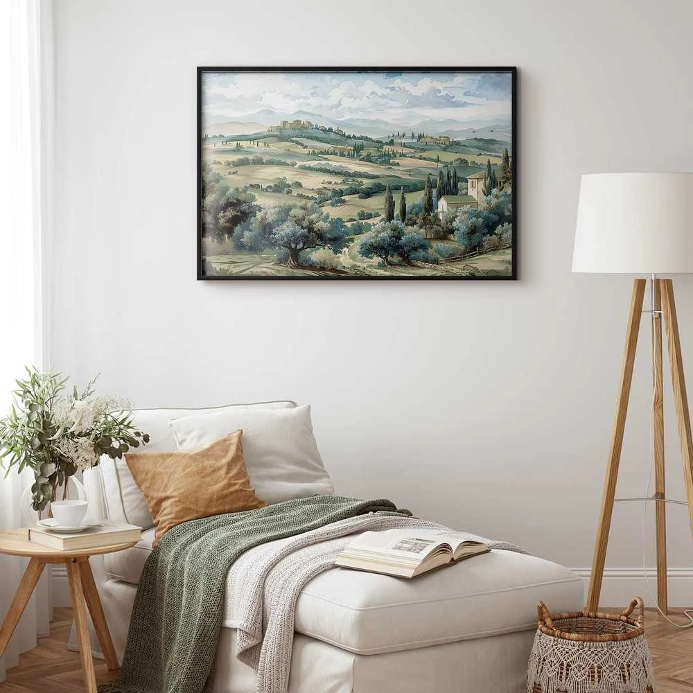 Artgeist Plakatas - Landscape with Sunny Žalias Fields