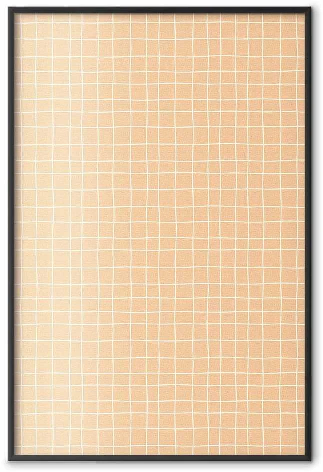 Artgeist Plakatas - Lines and Noise - a wavy grid in shades of oranžinis