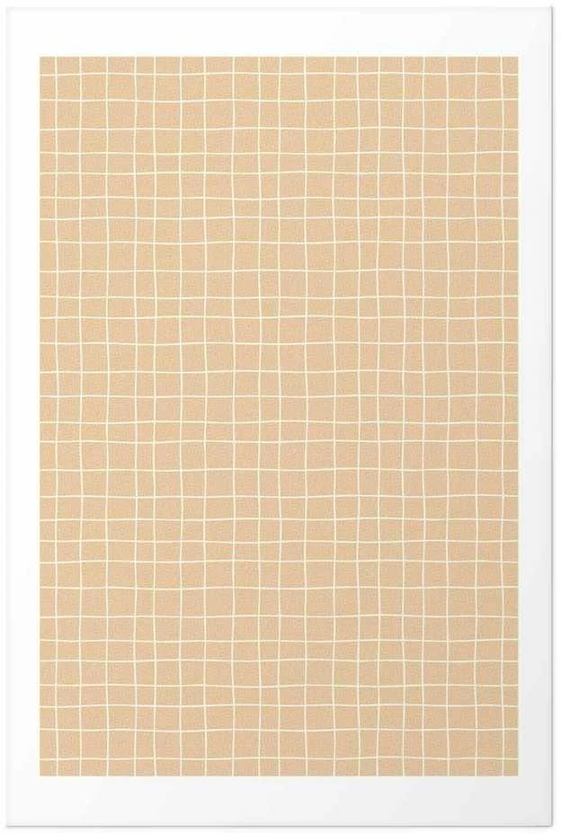 Artgeist Plakatas - Lines and Noise - a wavy grid in shades of oranžinis