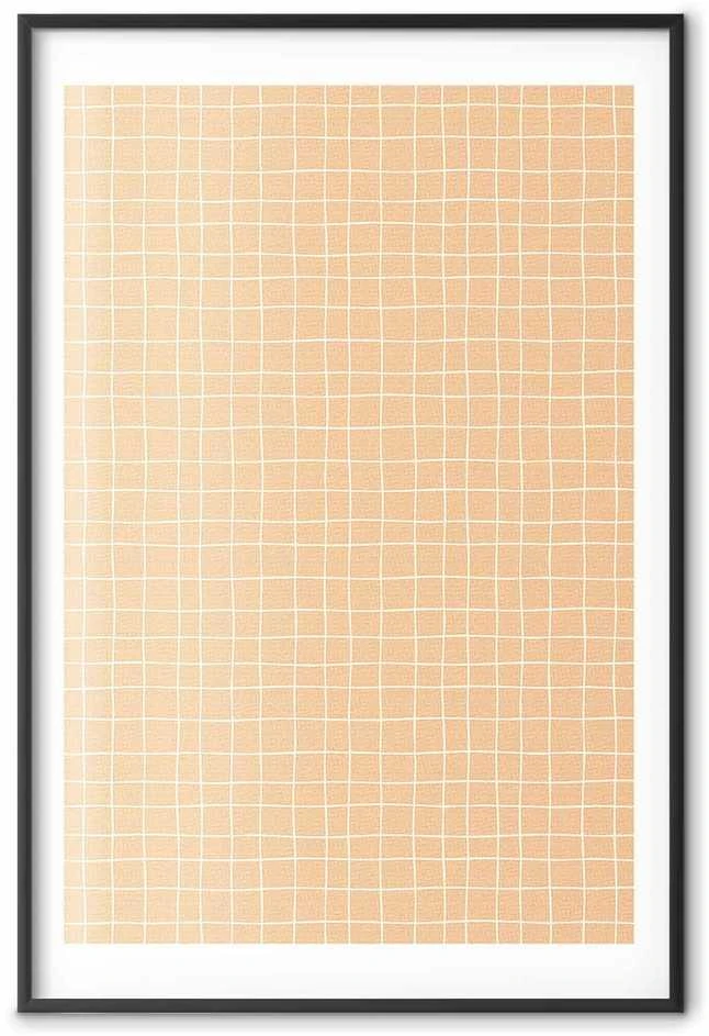 Artgeist Plakatas - Lines and Noise - a wavy grid in shades of oranžinis