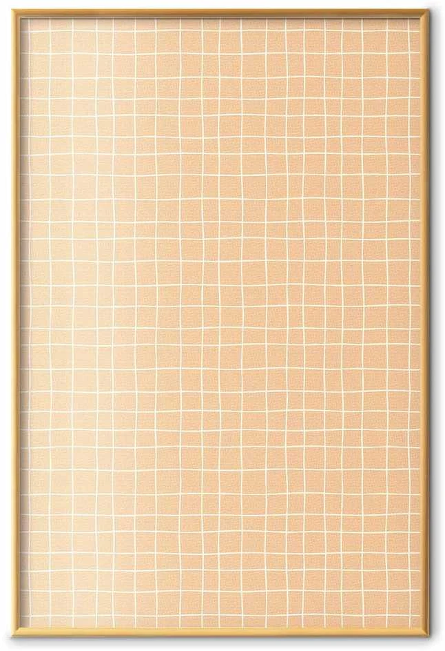 Artgeist Plakatas - Lines and Noise - a wavy grid in shades of oranžinis