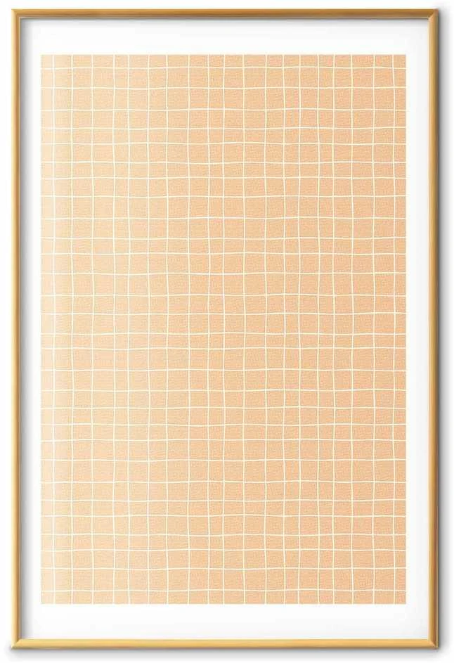 Artgeist Plakatas - Lines and Noise - a wavy grid in shades of oranžinis