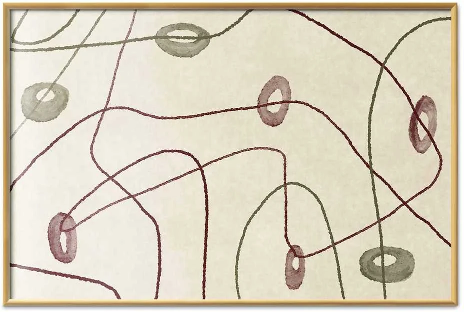 Artgeist Plakatas - Lines and Shapes - a bead labyrinth on a pale, worn background