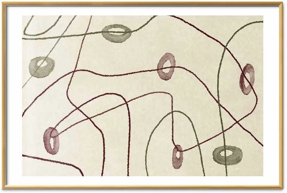 Artgeist Plakatas - Lines and Shapes - a bead labyrinth on a pale, worn background