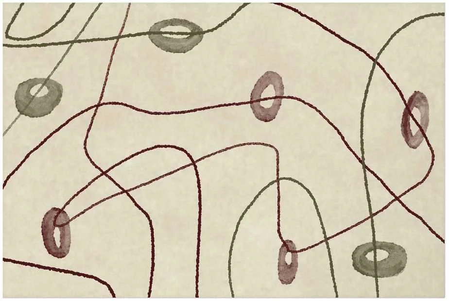 Artgeist Plakatas - Lines and Shapes - a bead labyrinth on a pale, worn background
