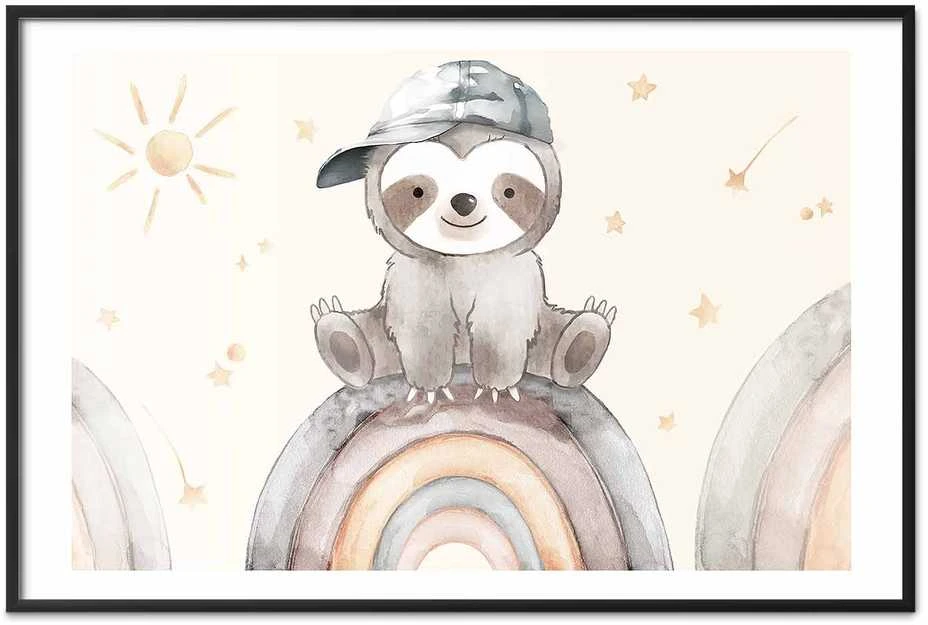 Artgeist Plakatas - Little Animal Among Stars and Rainbows