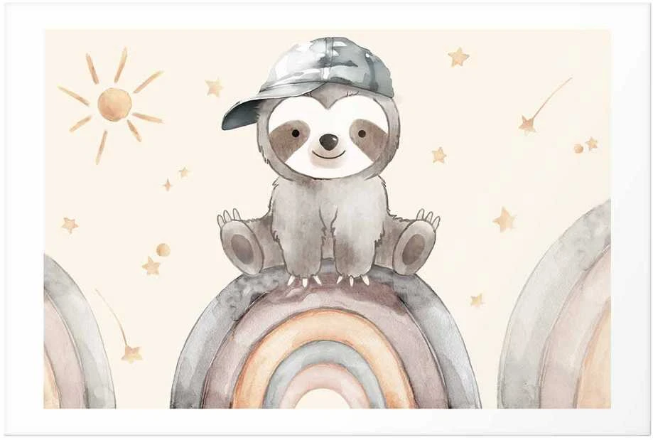 Artgeist Plakatas - Little Animal Among Stars and Rainbows
