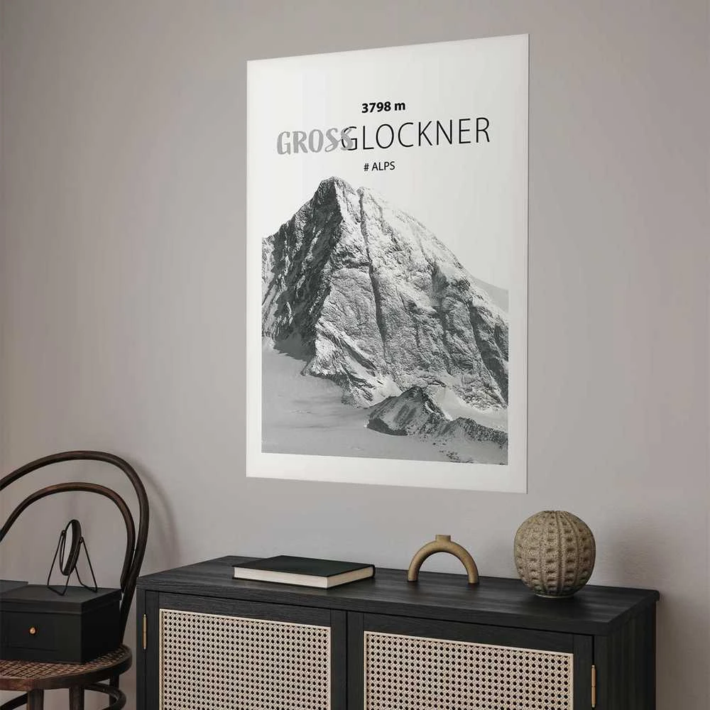 Artgeist Plakatas - Majestic mountain peak Glosslockner mountain crown mountain landscape