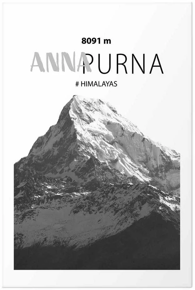Artgeist Plakatas - Majestic mountain peak Annapurna mountain crown mountain landscape