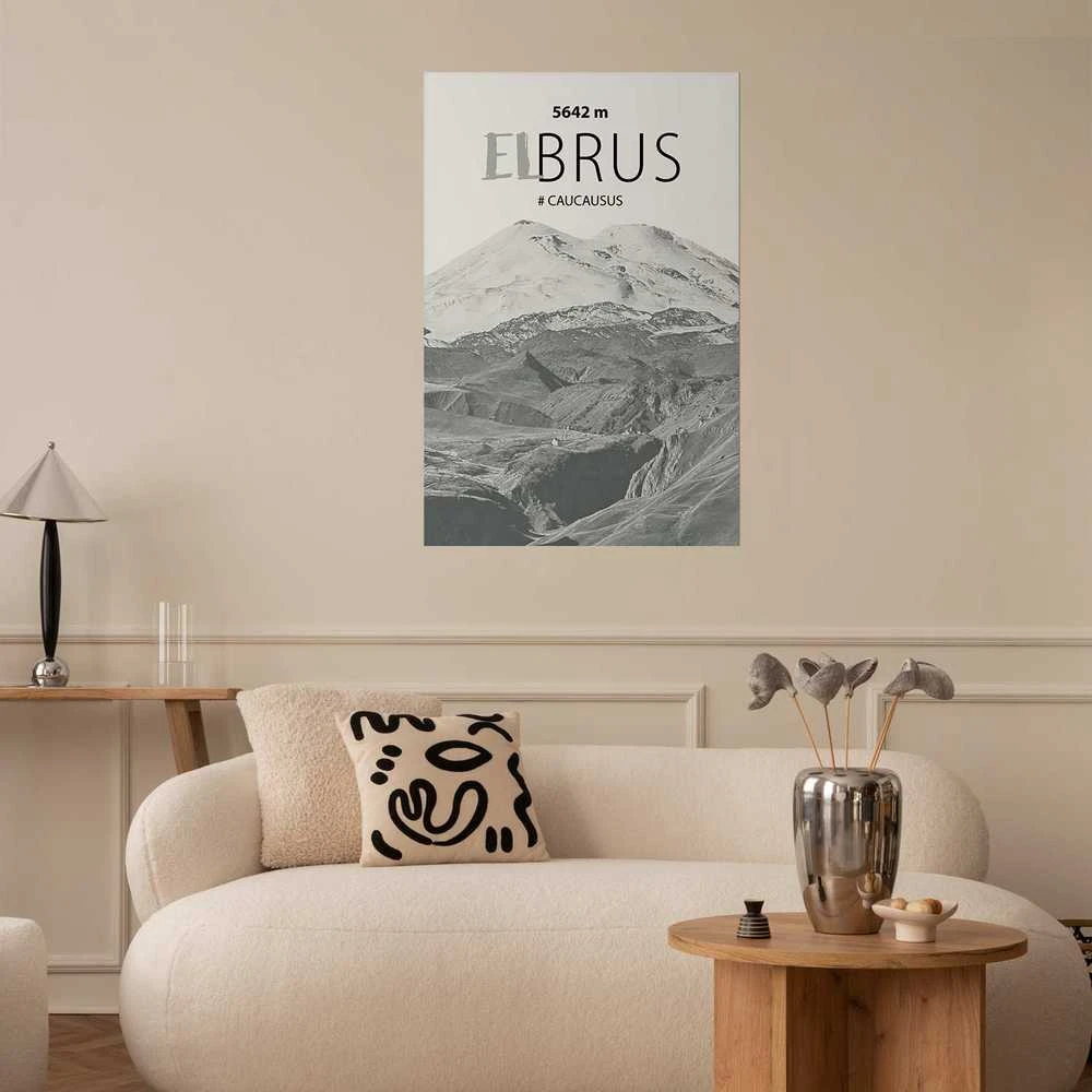 Artgeist Plakatas - Majestic mountain peak Elbrus mountain crown mountain landscape