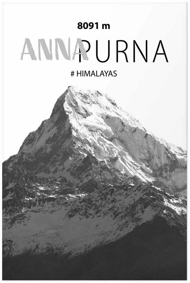 Artgeist Plakatas - Majestic mountain peak Annapurna mountain crown mountain landscape