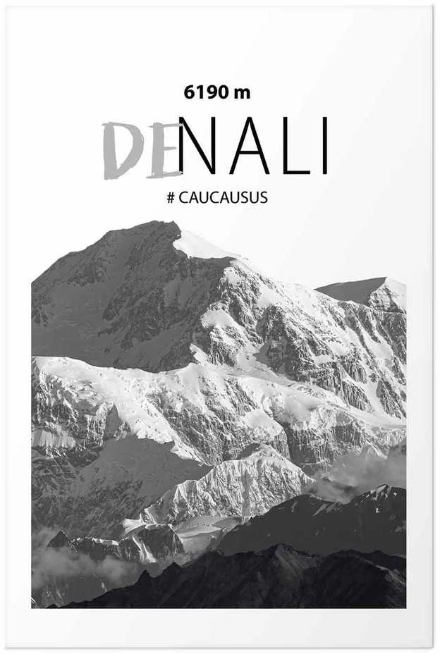 Artgeist Plakatas - Majestic mountain peak Denali mountain crown mountain landscape