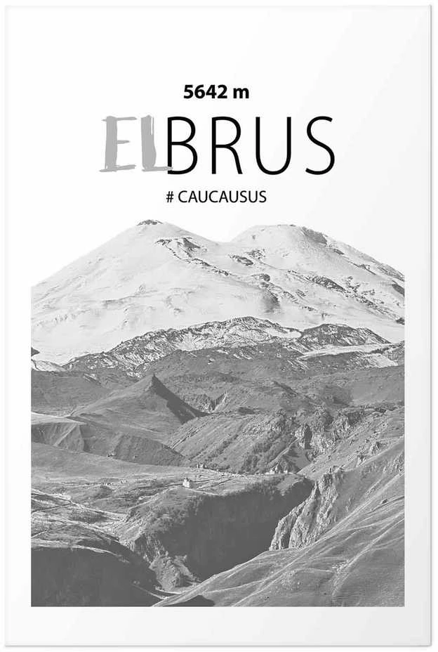 Artgeist Plakatas - Majestic mountain peak Elbrus mountain crown mountain landscape