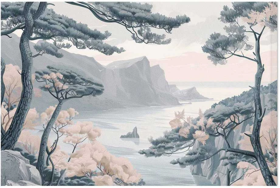 Artgeist Plakatas - Mėlyna Coast in Delicate Colors