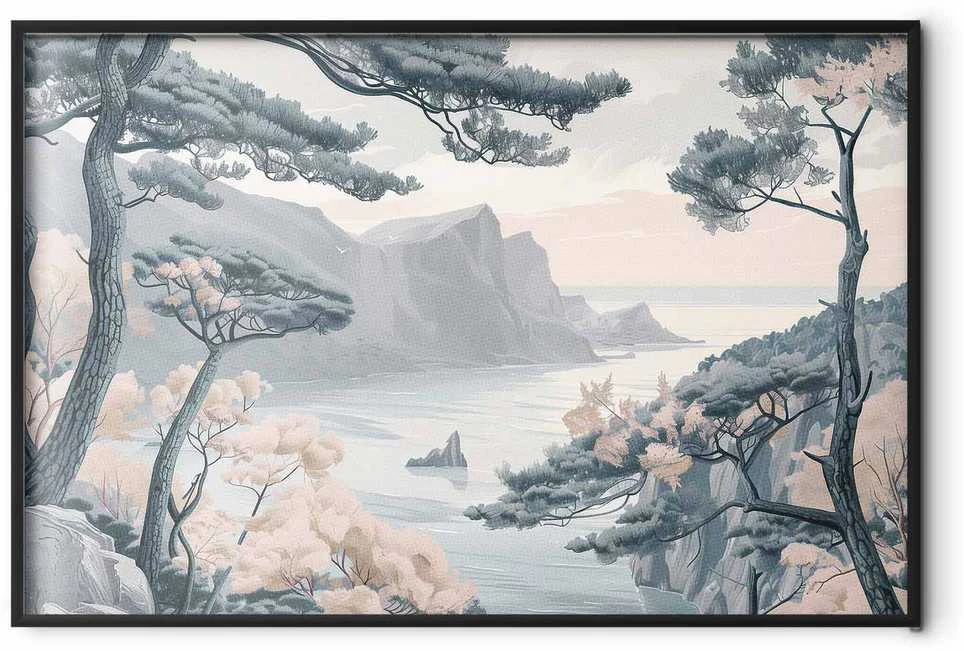 Artgeist Plakatas - Mėlyna Coast in Delicate Colors