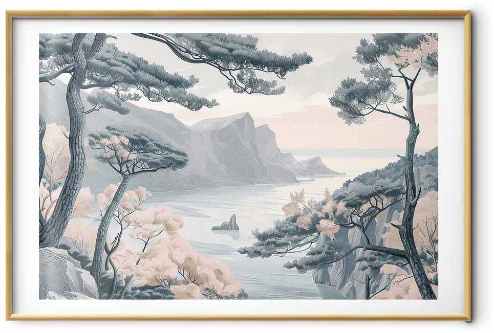 Artgeist Plakatas - Mėlyna Coast in Delicate Colors