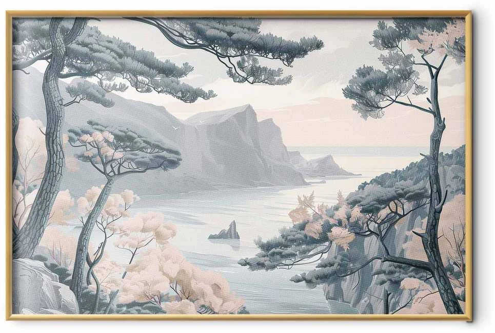 Artgeist Plakatas - Mėlyna Coast in Delicate Colors