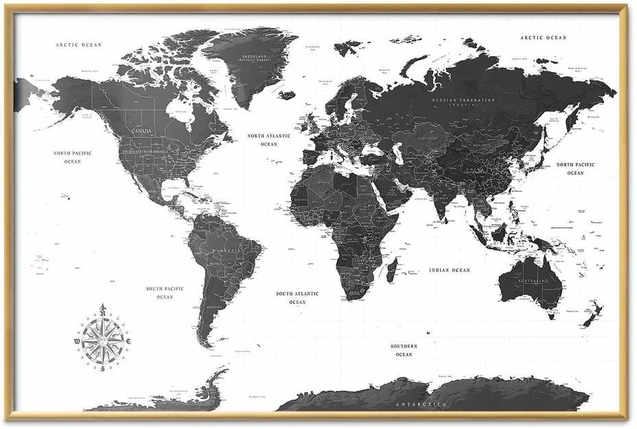 Artgeist Plakatas - Monochromatic Map