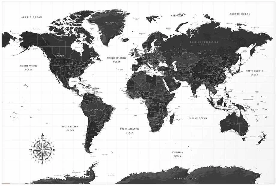 Artgeist Plakatas - Monochromatic Map