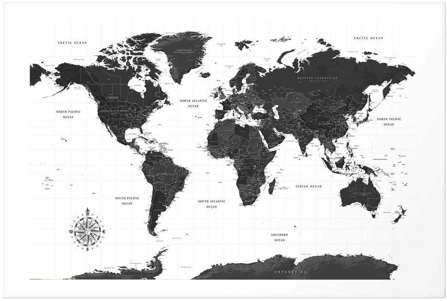 Artgeist Plakatas - Monochromatic Map
