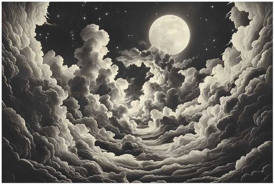 Artgeist Plakatas - Moon and Stars Singing Among the Great Clouds