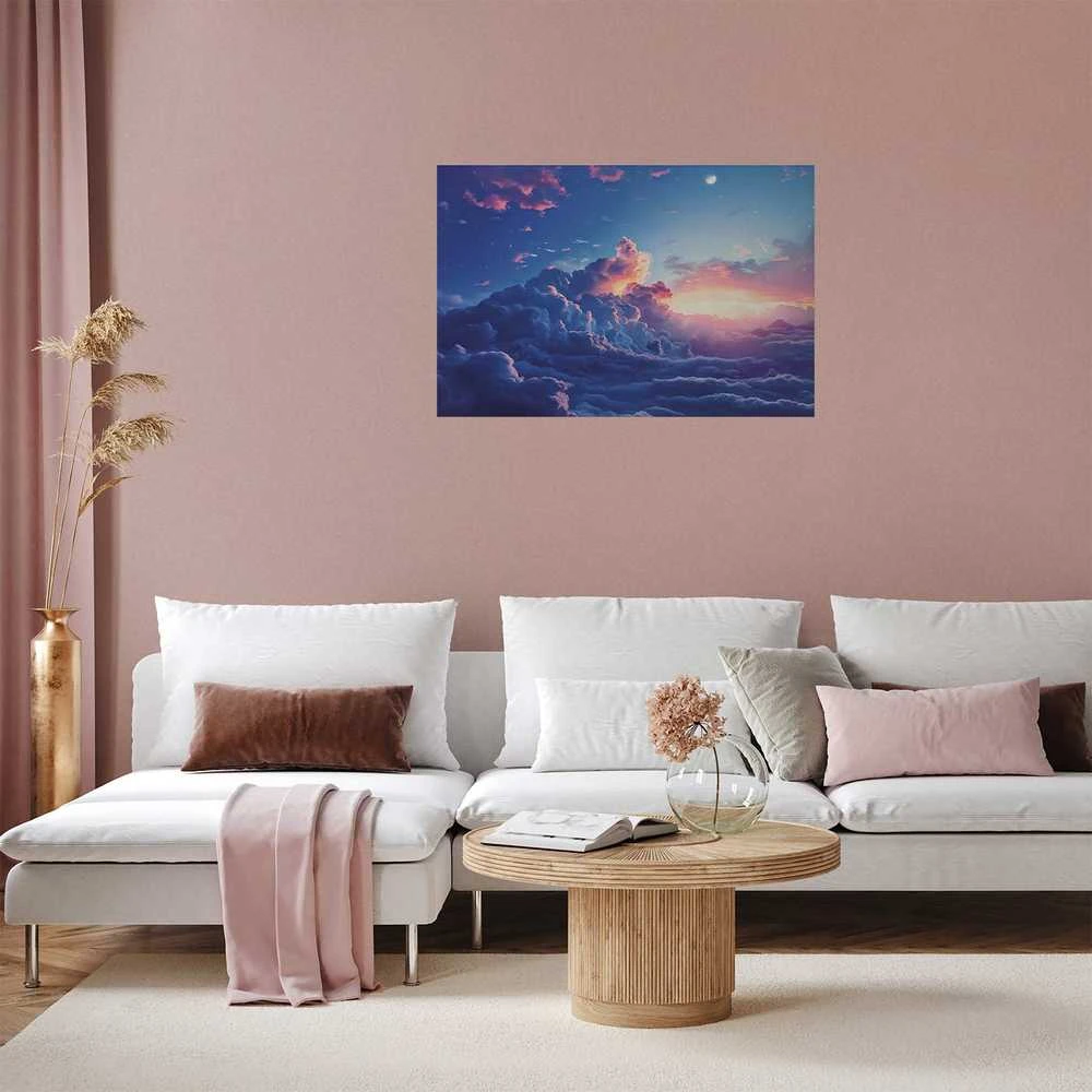 Artgeist Plakatas - Night Concert in the Mountains: Clouds Illuminated by the Last Rays of the Sun