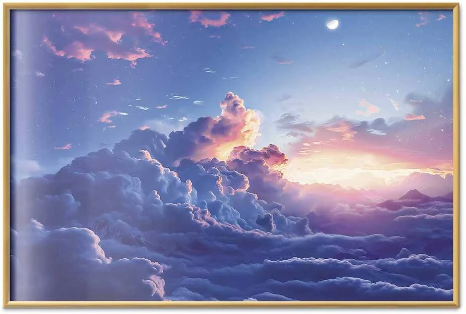 Artgeist Plakatas - Night Concert in the Mountains: Clouds Illuminated by the Last Rays of the Sun