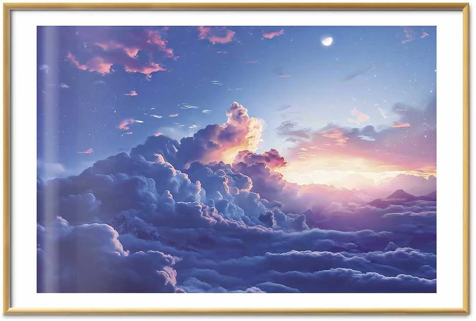 Artgeist Plakatas - Night Concert in the Mountains: Clouds Illuminated by the Last Rays of the Sun