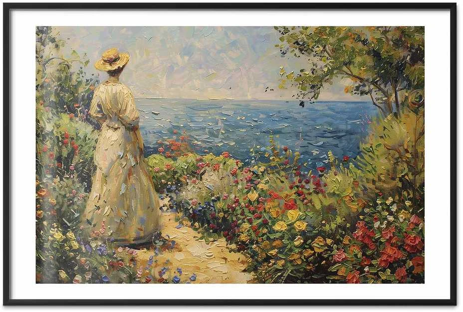 Artgeist Plakatas - Nostalgic impression - a pensive woman contemplating
