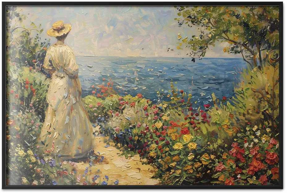Artgeist Plakatas - Nostalgic impression - a pensive woman contemplating