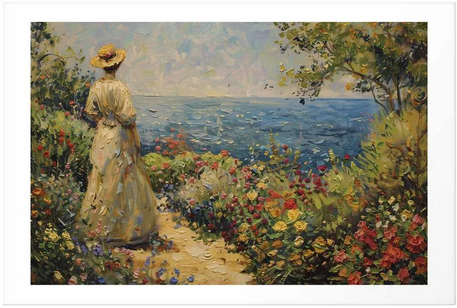 Artgeist Plakatas - Nostalgic impression - a pensive woman contemplating