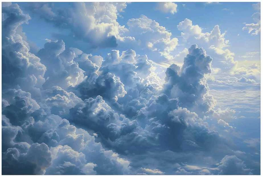 Artgeist Plakatas - Ocean in the Air: Waving Clouds Reflecting Morning Light